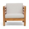 Coolbibila Mid Century Modern Outdoor Wood Club Arm Chair,Slat Design Acacia Wood Lounge Chair,Patio Cushion Side Chair for Pool,Garden - 4 of 4