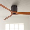 52" Casa Vieja Rustic Farmhouse 3 Blade Indoor Hugger Ceiling Fan with Remote Control Matte Black Walnut Solid Wood for Living Kitchen Dining Room - 2 of 4