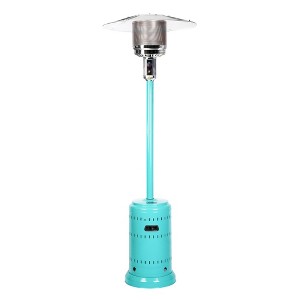 Fire Sense All Seasons Patio Heater With Wheels 46,000 BTU Output Portable Outdoor Propane Heater Patio Heater - Aqua Blue - 1 of 4