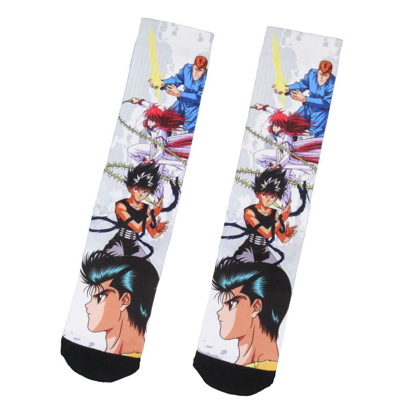 Yu-Yu Hakusho Crew Socks For Men Ghost Files Manga Anime Sublimated Socks Multicoloured, 2 of 5