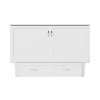 Queen-Sized Monroe Murphy Bed Chest with Single Drawer in White