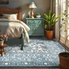 Modern Farmhouse Floral Washable Area Rug for Living Room Machine Washable Non Slip Ultra Thin Low Pile Floor Cover for Bedroom Kitchen Kid's Room - 3 of 4