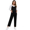 Women's Maternity Jumpsuit Wide Leg Sleeveless Adjustable Strap Pockets Casual Romper with Belt - 3 of 4