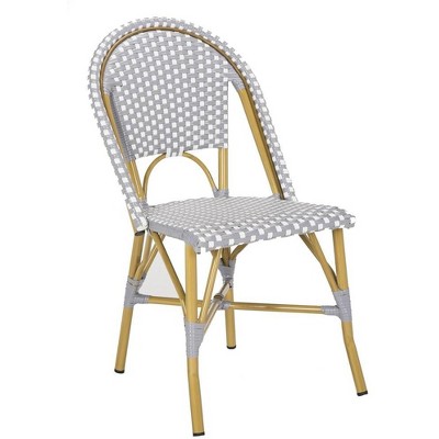 Salcha Gray and White Wicker Bistro Side Chair Set