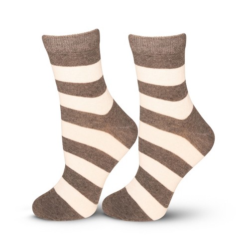Lechery Women's Stripe Pattern Socks (1 Pair) - One Size, Grey - White ...