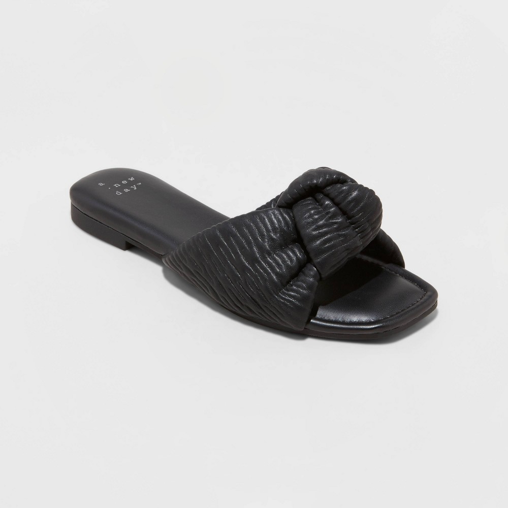 ((Size 6 1/2-11))assorted Women's Ruth Slide Sandals - A New Day™ Black