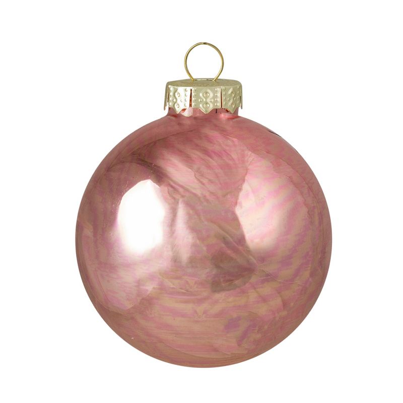 Northlight 9ct Shiny and Matte Pink and Gold Glass Ball Christmas Ornaments 2.5" (65mm), 4 of 5