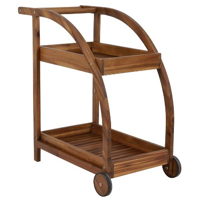 Bellamy Wood Two Shelf Tea Trolley Teak - Décor Threapy