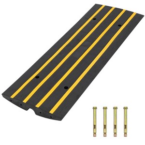 Rubber Driveway Curb Ramps, 15 Ton Capacity Heavy Duty Car Ramp, 2.5 Inch High Curbside Bridge Ramp, 4ft Motorcycle Ramp for Loading Dock Garage - 1 of 4