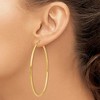 Black Bow Jewelry 2.5mm x 65mm 14k Yellow Gold Classic Round Hoop Earrings - 3 of 4