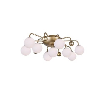 CWI Lighting Element 9 Light Flush Mount With Sun Gold Finish