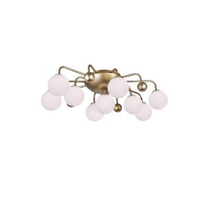 CWI Lighting Element 9 Light Flush Mount With Sun Gold Finish - 1 of 4