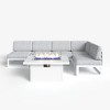 LayinSun 6-Piece Large Outdoor Modular L-Shaped Sectional Set with Propane Fire Pit Table - 2 of 4
