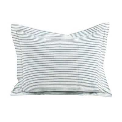 Blue and White Cotton Twin XL Reversible Duvet Cover Set