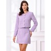 INSPIRE CHIC Women's Elegant Work Blazer Skirt Suit 2 Pieces - 4 of 4