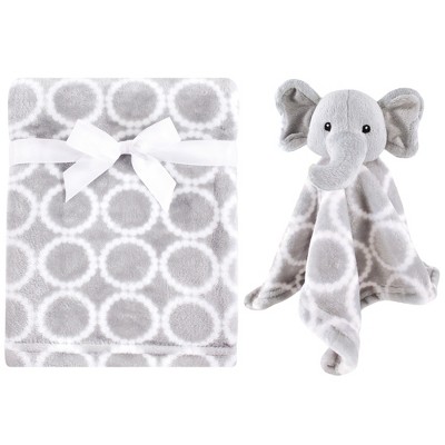 Hudson Baby Infant Plush Blanket with Security Blanket, Neutral Elephant, One Size