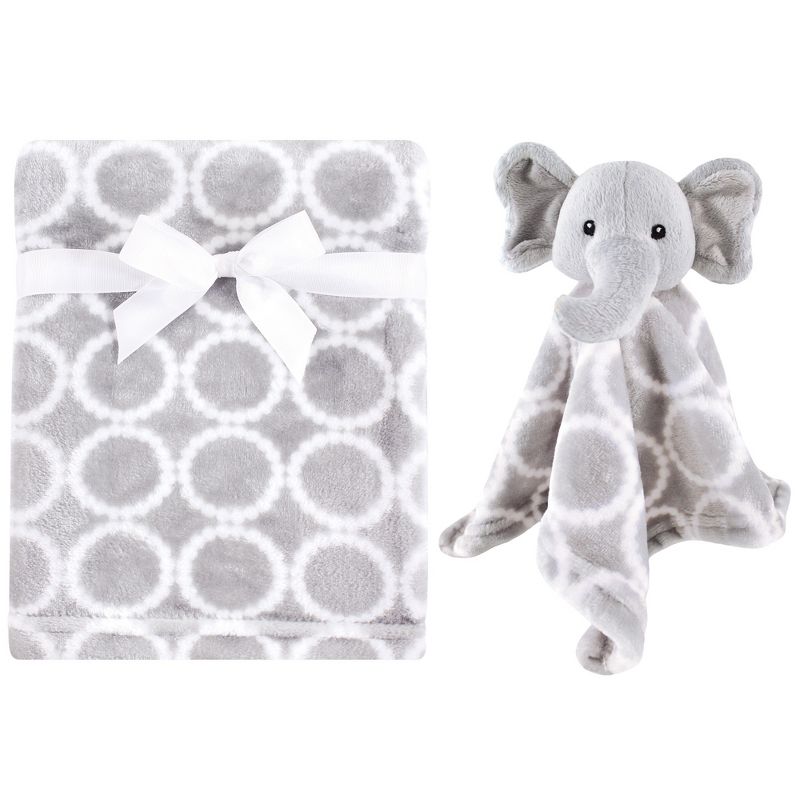 Hudson Baby Infant Plush Blanket with Security Blanket, Neutral Elephant, One Size, 1 of 5