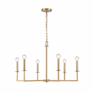 Elk Home Dunne 6 - Light Chandelier in  Lacquered Brass - 1 of 1