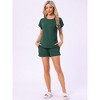 INSPIRE CHIC Women's Flounce Short Sleeve Top and Shorts with Pockets Pajama Set - 2 of 4