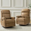 Irene 30.5" Wide Genuine Leather Manual Recliner with Rolled Arms Set of 2| ARTFUL LIVING DESIGN - 2 of 4