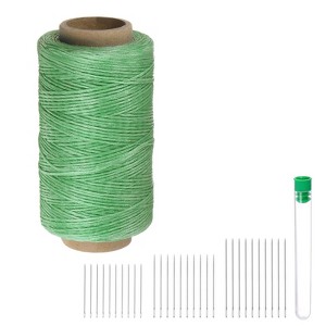 Unique Bargains Wear-Resistant Polyester Embroidery Waxed Thread with Needles - 1 of 4