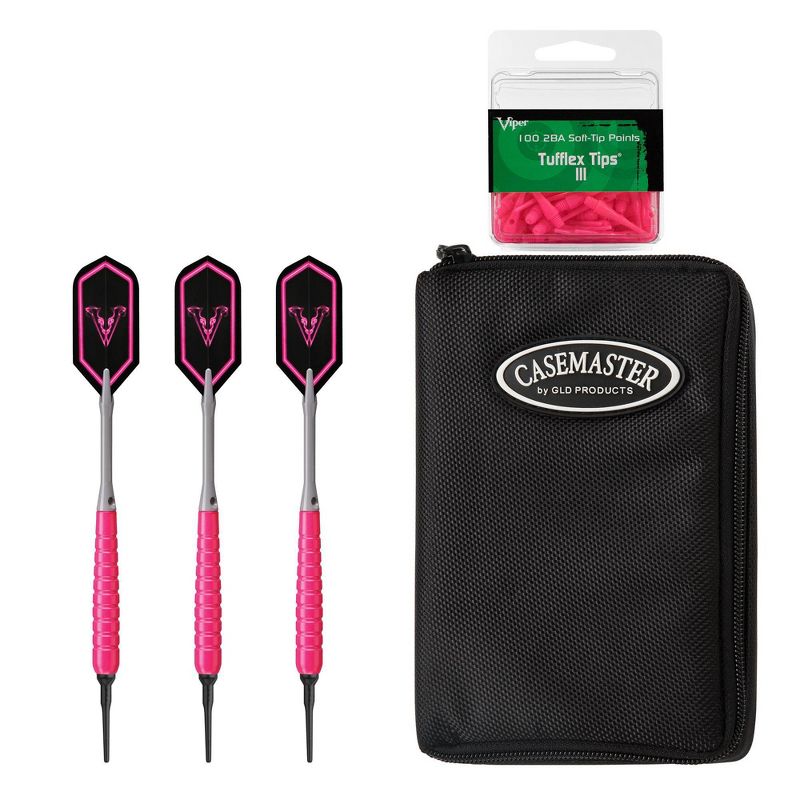 Viper V Glo Soft Tip Darts with Black Casemaster Neon Pink - 100ct Box, 1 of 5