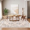 TackView Vintage Rug Irregular Medallion Area Rug Ultra-Thin Non Slip Floral Print Indoor Mat for Living Room Dining Room Bedroom - 4 of 4