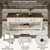 NicBex Mid-Century Coffee Table with Lockable Wheels,Movable Rectangular Cocktail Table with Drawer and Shelf,Center Table for Living Room - 3 of 4