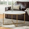 GDFStudio Burgoyne Mid-Century Modern Faux Marble Accent Table - 4 of 4