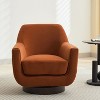 U-shaped Fully Assembled 360° Swivel Chair, Velvet Accent Chair Armchair,Round Barrel Swivel Chair for Living Room Bedroom-Cuddlewood - 2 of 4