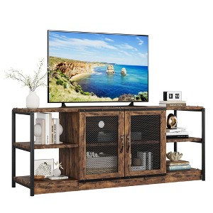ODK TV Stand for 70 Inch TV, Industrial Entermainment Center with Storage Cabinet, Wood Rustic TV Console, 2 Tier Farmhouse TV Table for Living Room - 1 of 4