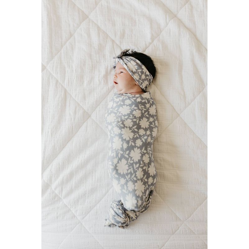 Copper Pearl Bloom Knit Swaddle Blanket, 2 of 9