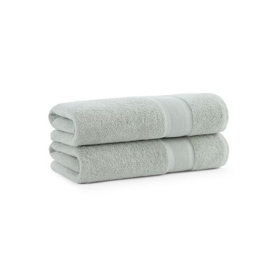 Aston & Arden Aegean Eco-Friendly Bath Towels (2 Pack), 30x60 Recycled Cotton Bathroom Towels, Solid Color