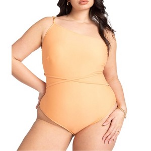 ELOQUII Women's Plus Size Back Beading Detail One Piece - 1 of 4