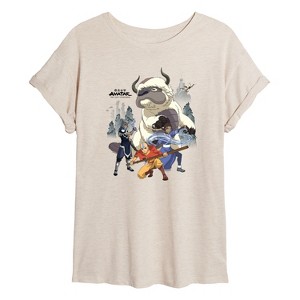 Women's - Avatar - Airbender Group Oversized Graphic T-Shirt - 1 of 4