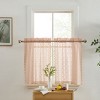 HLC.ME Sophia Floral Rod Pocket Lace Semi Sheer Voile Short Cafe Tiers - Set of 2 - 3 of 4