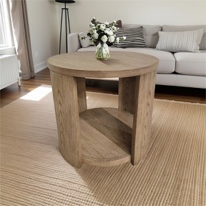 DOMETOUR Modern Coffee Table with Walnut MDF Top and Natural Oak Legs For Living Room - 1 of 4