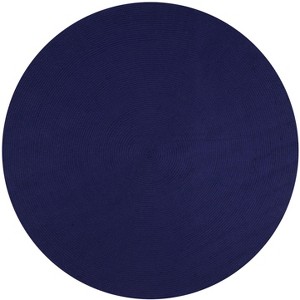 72" x 72" Alpine Collection Navy Solid Reversible Indoor Area Utility Round Rug - Better Trends - 1 of 4