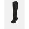 Tinkles Embossed High Heeled Calf Boots Women - 3 of 4
