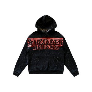 Stranger Things Starry Logo Adult Black Long Sleeve Hooded Sweatshirt - 1 of 4