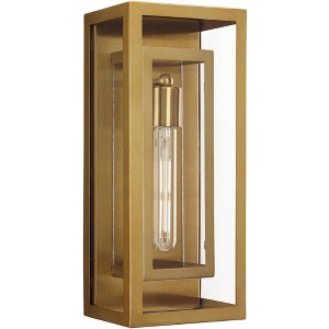 Possini Euro Design Modern Wall Light Sconce Warm Brass Hardwired 6 1/4" Fixture Clear Glass for Bedroom Bathroom Vanity Hallway - 1 of 4