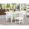 HomeStock 3-Piece Linen White Finish Rectangular Solid Wood Top With Butterfly Leaf Dining Table Set - 2 of 4