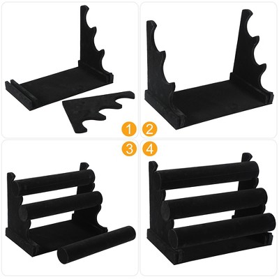 Black Velvet 3-Tier Jewelry Stand Organizer