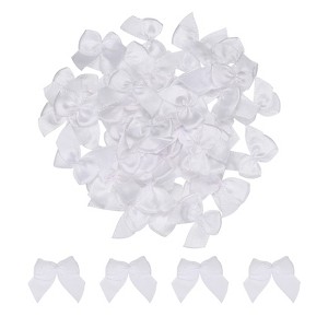 Unique Bargains Fabric Craft DIY Gift Packaging Accessories Satin Mini Ribbon Bows 1" 50 Pcs - 1 of 4