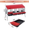 Chicken Nesting Boxes, 4 Compartment Metal Roll Away Nest Box for Chicken and Poultry to Collect Eggs, Chicken Laying Box for Chicken Coop - 2 of 4
