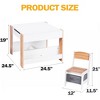 4-in-1 Activity Table Set with Detachable Tabletop, Table Set with Drawers and Bookshelf, Multifunctional Toddler Furniture for Drawing, Reading - 3 of 4