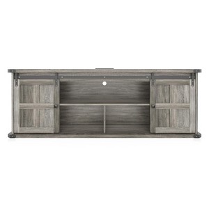 Jojoka TV Stand for 75 Inch TV, Mid Century Entertainment Center with Sliding Barn Doors, Storage Cabinets, Charge Station - 1 of 4