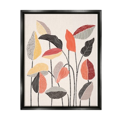 Stupell Industries Modern Stripes Squiggle Pattern Flower Sprigs Botanical Motif