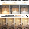 68" Metal Arc Floor Lamp with Remote, Boho LED Standing Lamp with 3 Color Temperatures and Rattan Shade for Living Room or Bedroom – Cuddlewood - 2 of 4
