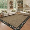 Washable Modern Floral Living Room Rugs, Soft Non Slip Bordered Bedroom Carpet, Ultra Thin Foldable Accent Mat for Dining Room - 3 of 4